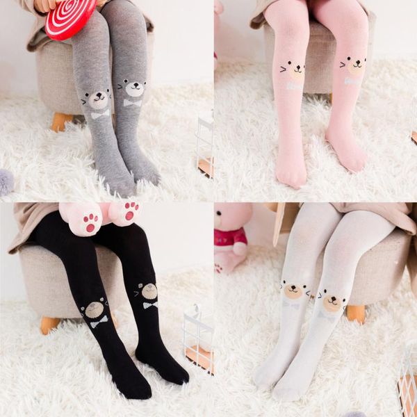 

footies telotuny 2021 toddler baby kid girl bow stockings warm panty trousers cartoon bear anti-slip leggings pantyhose 1-4y, Blue