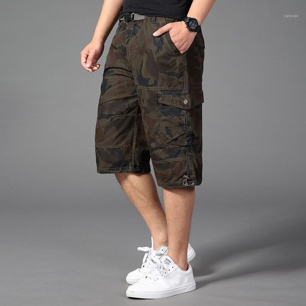 

men cotton calf-length pants baggy summer plus size 32-44 46 camouflage hip hop military large harem for 150 kg men's, Black