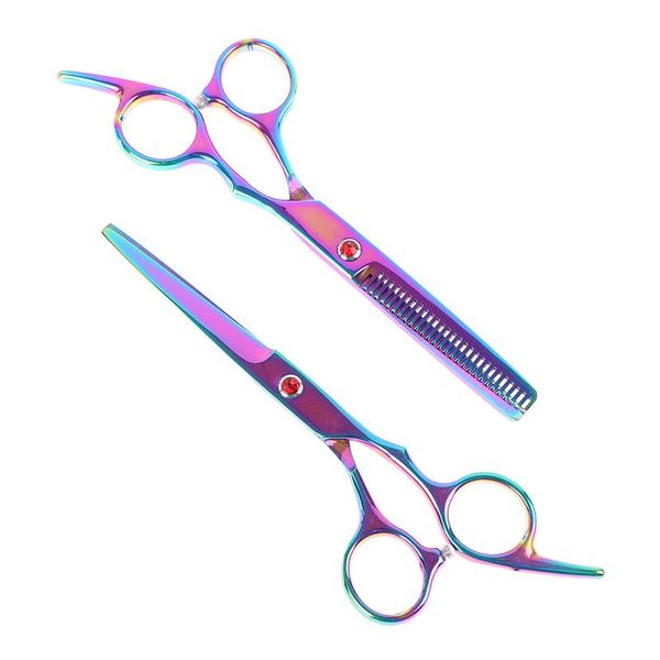 

hair scissors 2 styles 6 inch rainbow cut thinning barber scissor hairdressing