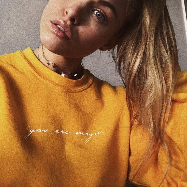 

women's hoodies & sweatshirts you are magic sweatshirt yellow women fashion pure casual grunge tumblr camisetas aesthetic vintage pullo, Black