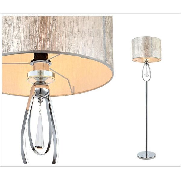 

floor lamps luxury d16" x h63" crystal living room modern bedroom beside light study home chrome base fixture