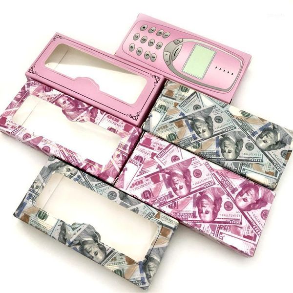 

wholesale 3d mink lashes packaging cardboard phone box custom logo design1