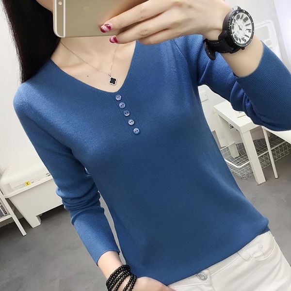 

woman sweaters autumn long sleeve women sweater for 2021 v-neck knitted pullover blusa d815 women's, White;black