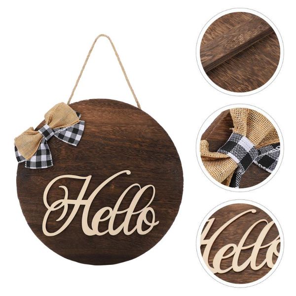 

welcome sign hanging board door decoration wall hello wood other hardware