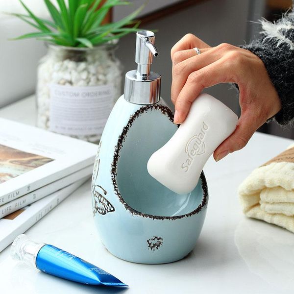 

bath accessory set loving minimalist ceramic bottle, creative dual-use cleanser, bottle bottling, hand washing sponge shower