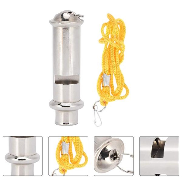 

other bird supplies 3pcs stainless steel training whistle outdoor (silver, yellow)