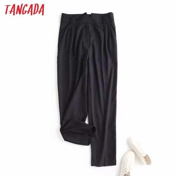 

autumn winter women suit trousers pockets buttons office lady pants pantalon 4c71 210416, Black;white