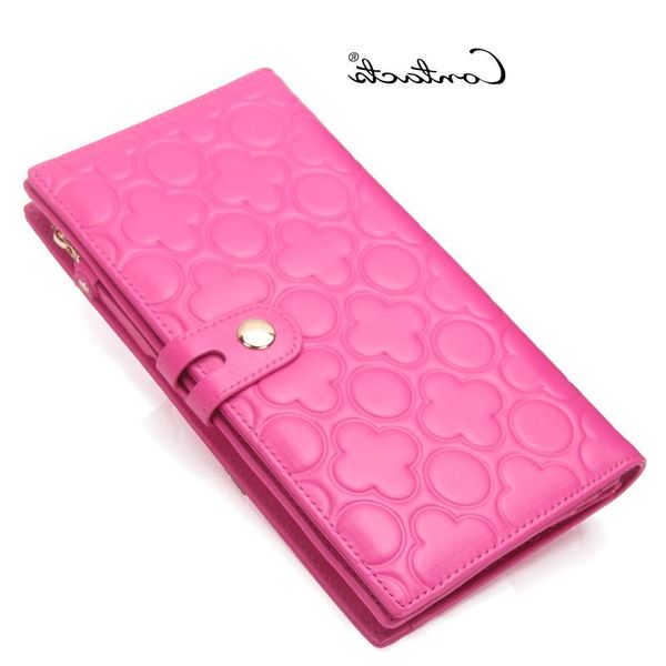 

black women's layer long cowhide clutch wallet angel leather buckle embossed trend mpcst