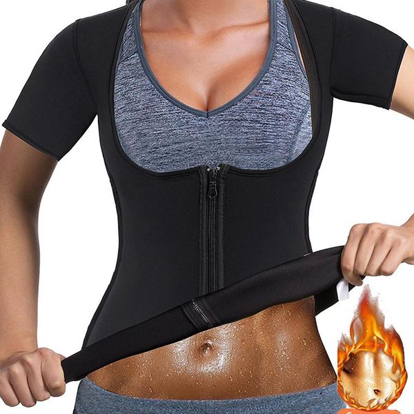 

women's shapers neoprene waist trainer corset sweat sauna body slimming work out shapewear weight loss, Black;white