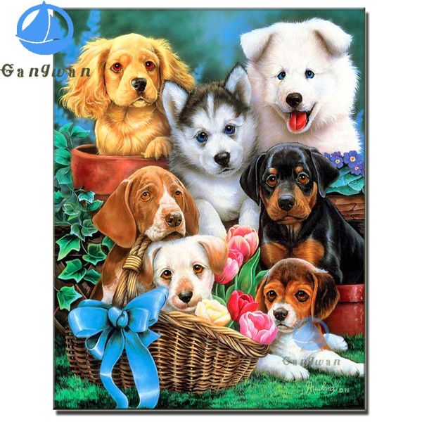 

diamond painting diy cross stitch golden retriever dachshund dog art picture 5d mosaic embroidery cute puppies home decoration
