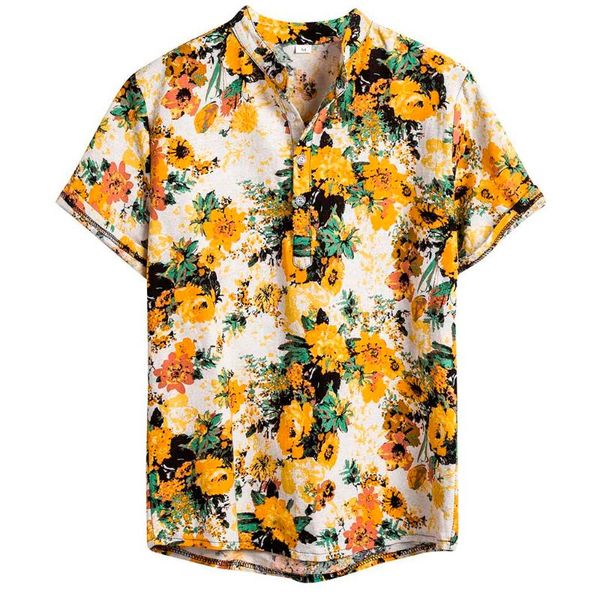 

men's shirts ethnic short sleeve casual cotton linen printing blouse hawaiian beach shirt mens holiday vacation clothing, White;black