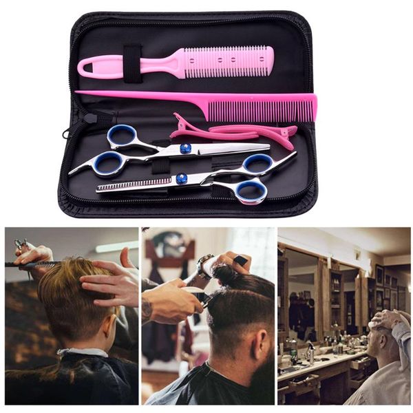 

hair scissors professional haircut tools kit bangs section clip trimmer barbershop accessories cutting supplies 8pcs