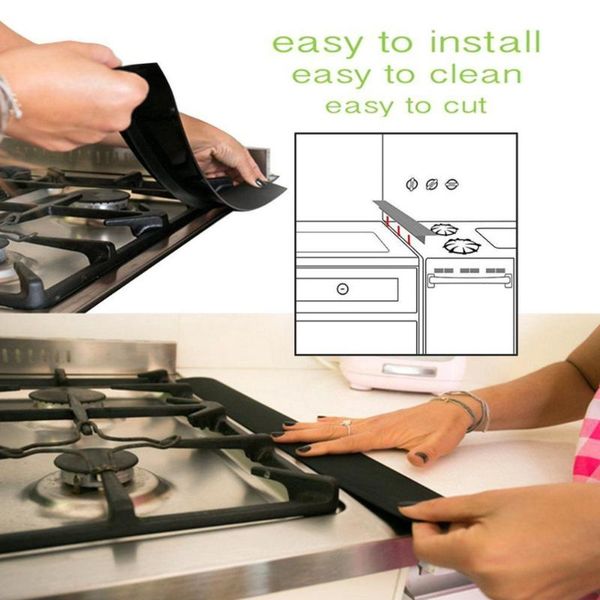 

mats & pads 1pc oil-proof kitchen silicone stove counter gap cover flexible