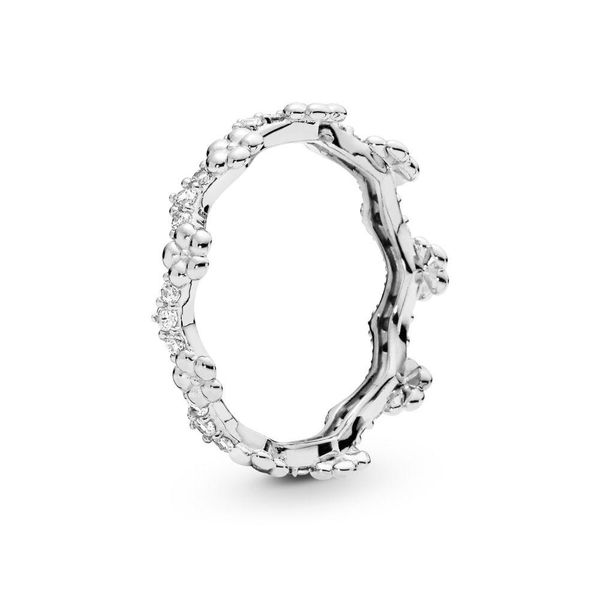 

factory wholesale new 925 sterling silver spring flower crown ring with clear cz fit jewelry engagement wedding lovers fashion ring