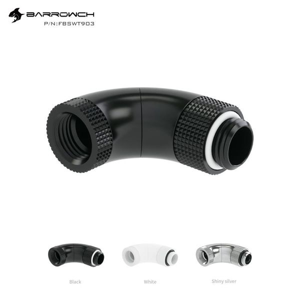 

barrowch white black silver three rotary 90-degree rotatable ig1 / 4 extender water cooling fittings fbswt903 fans & coolings