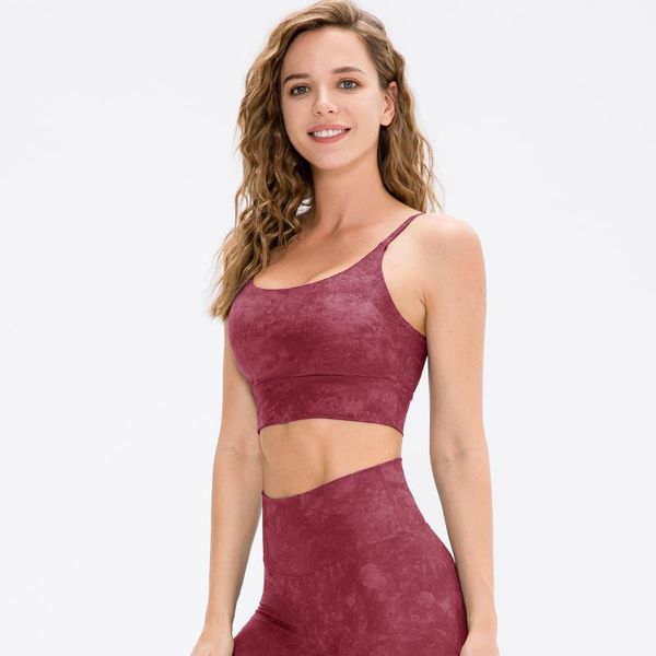 

yoga outfit sport bra women vest print sling underwear fitness push up crop gym run breathable seamless t-shirt workout bras
