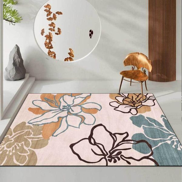 

american style non-slip floor mat pastoral geometric big floral printed bedroom bedside area rugs living room sofa table carpet carpets
