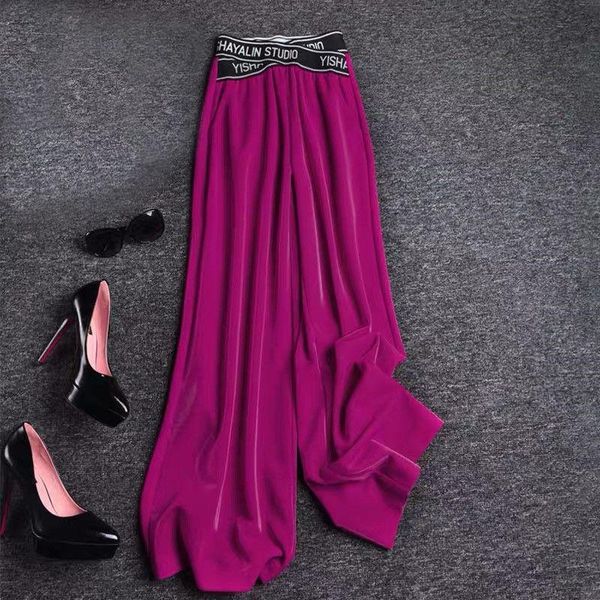 

women's pants & capris spring and autumn solid color loose waist wide-leg 2021 fashion slim high-waist casual women, Black;white