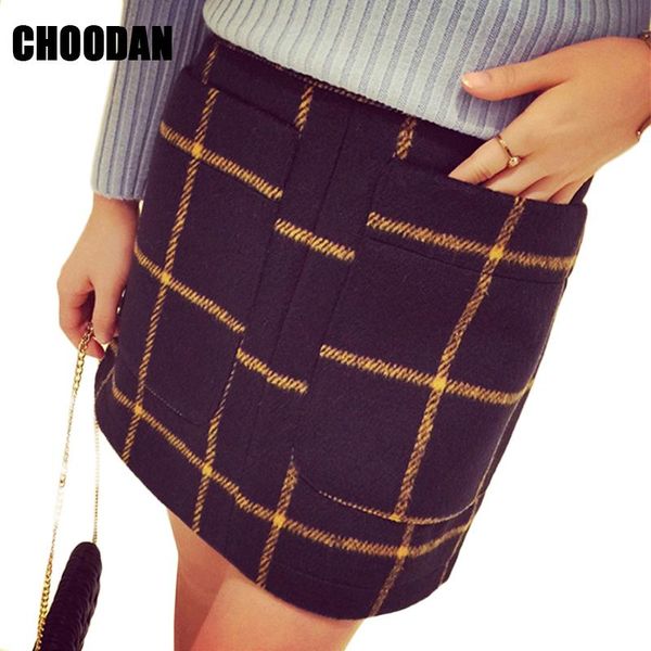 

skirts ladies high split mini skirt a-line 2021 plaid women winter short korean style fashion fitness female clothing, Black