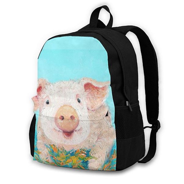 

backpack pig backpacks male pattern basic polyester picnic bags