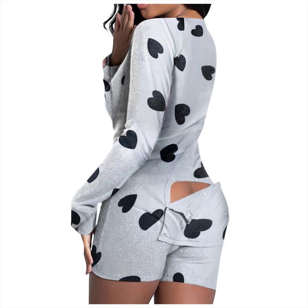 

4 open butt bodysuit onesies women rompers button down print pajama set functional buttoned flap adults jumpsuit, Black;white