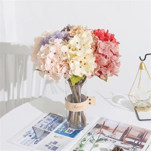 

artificial flower hydrangea branch home wedding decor silk plastic fake party room decorative flowers & wreaths