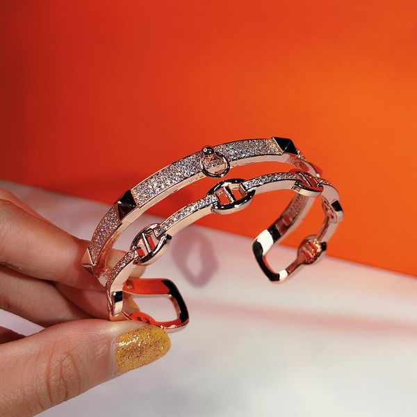 

lock gold bracelets women punk for gift luxurious superior quality jewelry leather belt bracelet delivery double-deck bracelet, Black