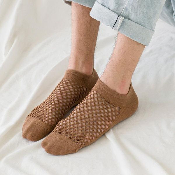 Männer Socken 3 Paare/los Mesh Aushöhlen Atmungsaktive Baumwolle Kurze Mode Unsichtbare Männliche Boot Sommer Homme Calcetines