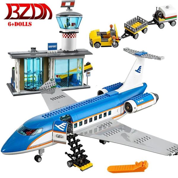 

bzda passenger terminal city 82031 model building bricks international airport station airplane blocks 1008