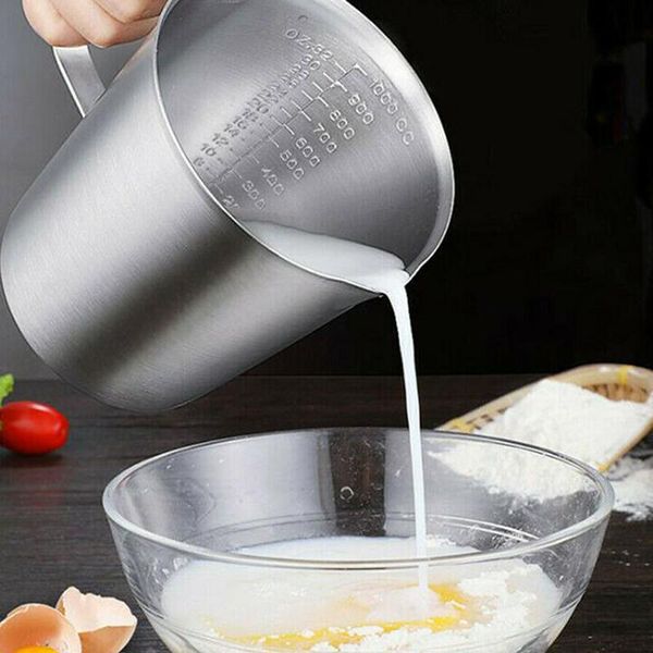 

mugs thick stainless steel 304 measuring cup with scale 2000ml 1000ml 500ml kitchen baking tea large capacity