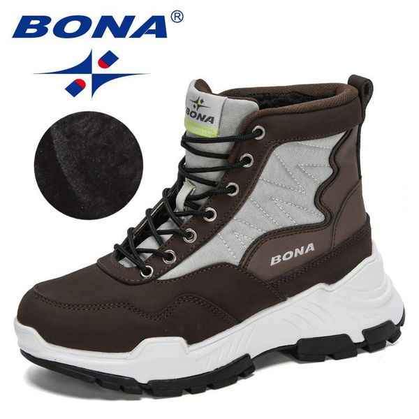 

boots bona 2021 designers winter shoes women snow keep warm platform wedges ankle ladies plush high feminimo comfy, Black