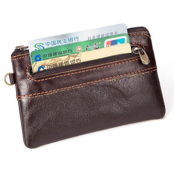 

wallets genuine leather wallet men coin purse zipper short male po cards holder small men's mini1, Red;black