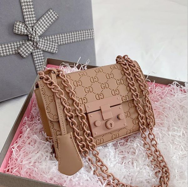 

2021 women's bags fashion all-match chain small square embossed messenger bag shoulder