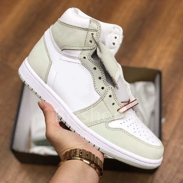 

seafoam 1 wmns high og skate shoes healing orange white sports sneakers light green casual sneaker trainers, Black