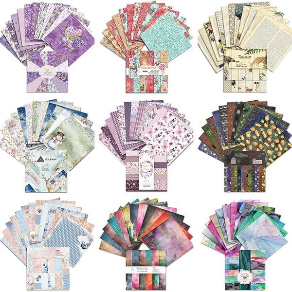 

gift wrap 24 sheets/set for card making background paper diy scrapbook craft multipurpose one-sided decorative flower pattern