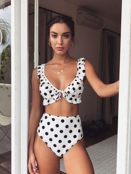 

lace dot print bikini swimsuit swimwear for woman women's, White;black