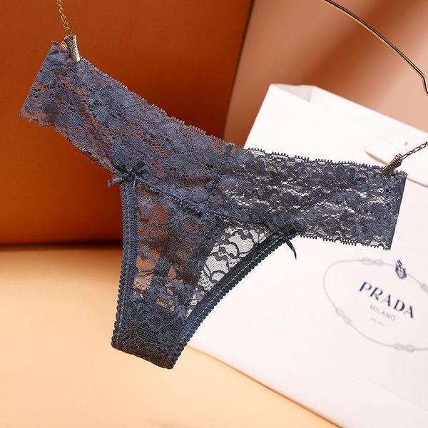 

women's panties lace underwear low waist ultra-thin mesh see-through embroidered jacquard hollow briefs, Black;pink