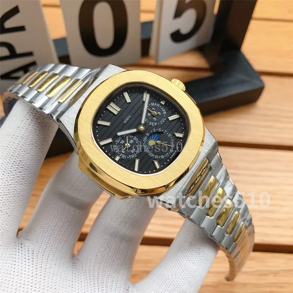 

40mm men gold aaa designer luxury watches 316l steel band automatic winding mechanical watch date display movement waterproof wristwatch who, Slivery;brown