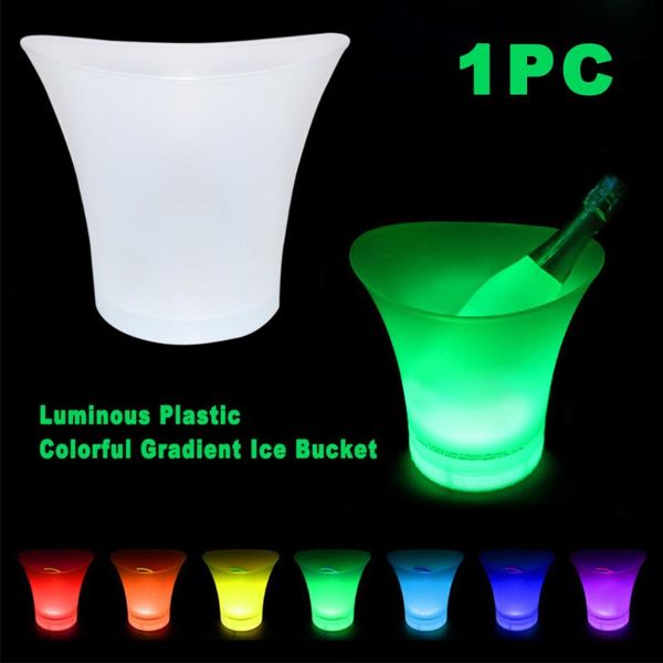 

ice buckets and coolers colorful gradient plastic luminous fabala cool kitchen tools 5l bar for beer ktv barware supplies bucket