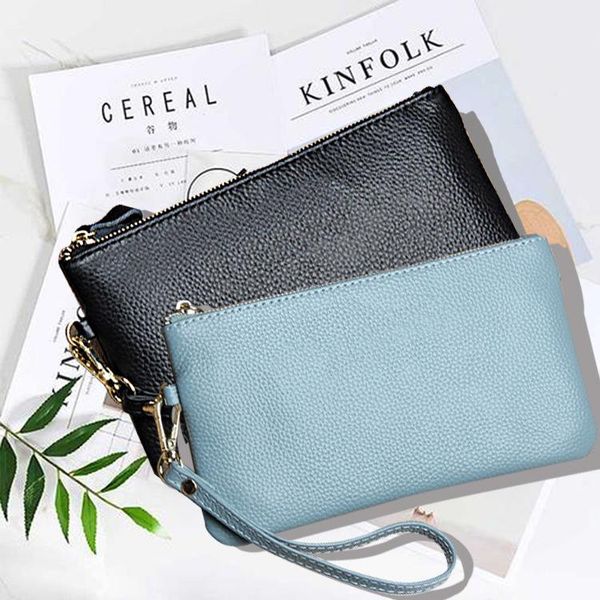 

wallets 2021 mid-length clutch bag ladies wallet solid color coin purse, Red;black