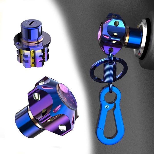 

keychains motorcycle key cover modified crective cnc keychain decorative modification parts universal titanium alloy head covers, Silver