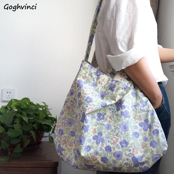 

shoulder bags women cross-body floral casual totes double layer cotton pouch sweet student daily big capacity bag cross body