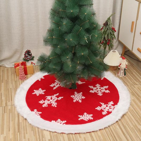 

christmas decorations white snowflake long hairs tree skirt plush merry ornament home decor