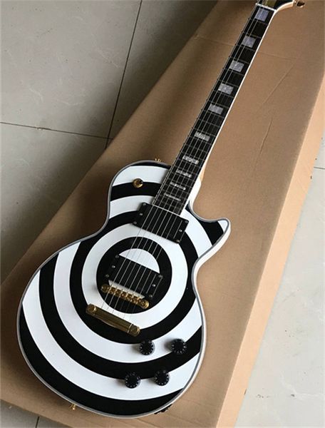 

new arrival zakk wylde bullseye custom shop white electric guitar mahogany body neck passive golden hardware high quality
