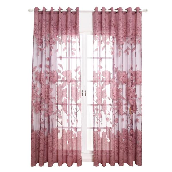 

semi-shade curtain jacquard pattern hook translucent for family bedroom living room decoration & drapes
