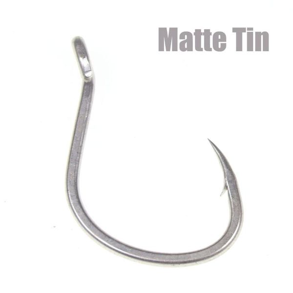 

fishing hooks 10pcs matte tin anti-rust saltwater fishhooks high carbon steel barbed fishhook assist jigging lure hook 1# 1/0 2/0 3/0 4/0 5/
