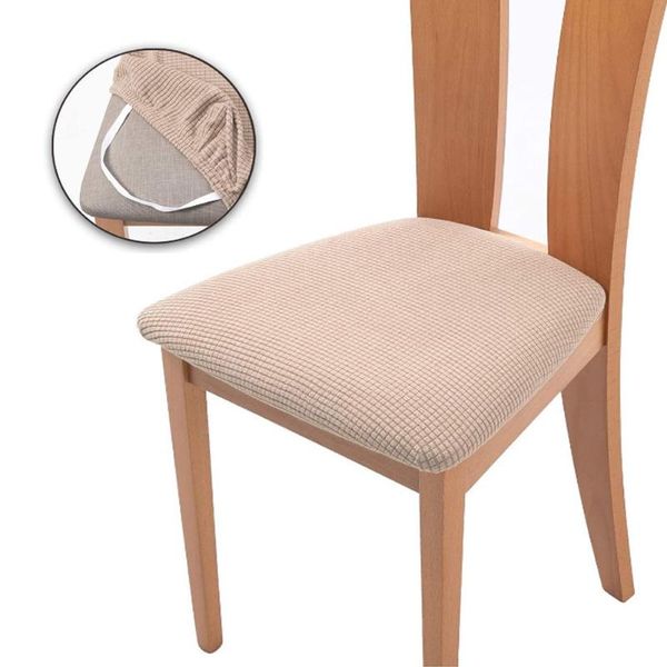 

chair covers spandex dining seat cover stretch cushion protector removable washable slipcover khaki furniture