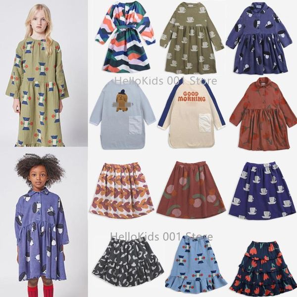

girl's dresses 2021 bc autumn winter baby girls princess dress floral printed brand kids girl long sleeve sisters matching clothes suit, Red;yellow