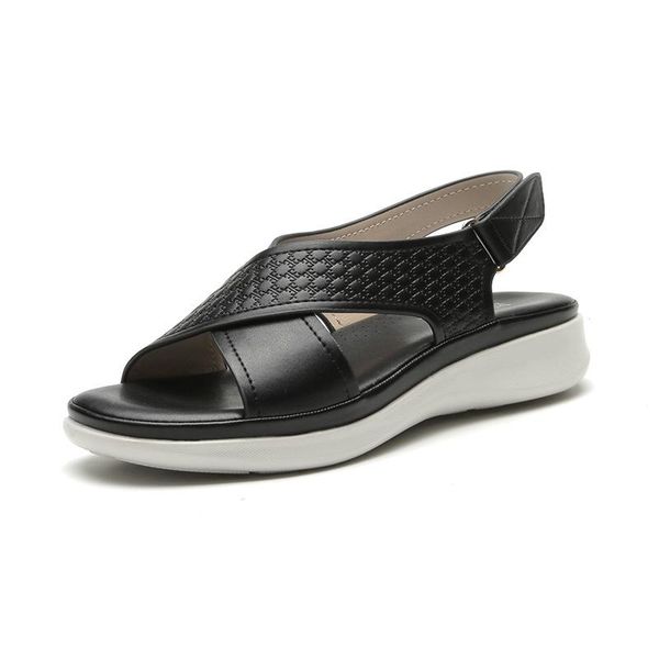 

sandals 2021 women wedge heel lady fashion platform shoes, Black
