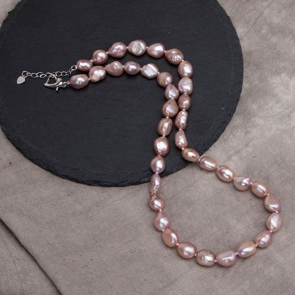 

chains irregular shaped mother pearl necklace 210326-90, Silver